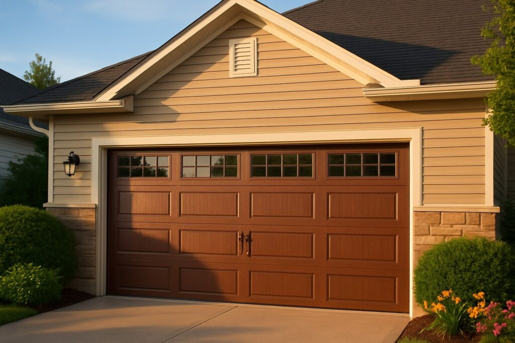 Houston, Tx Garage Door Maintenance: Affordable Solutions For Safe Garage Doors 4 Well-maintained modern garage door shown after professional garage door maintenance enhancing home curb appeal.